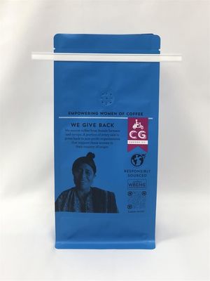 12OZ koffieverpakkingszak Mat platte bodem bedrukt met blikken stropdas
