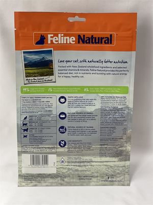 Aangepaste bedrukking Pet Food Packaging Pouches Bag Matt Flat Bottom
