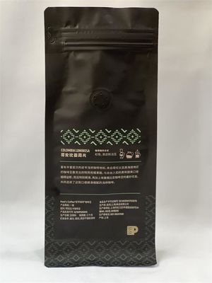Vierkante bodem Matte Printing Kraft papieren koffiezak met klep