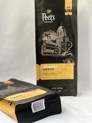 Aangepast logo Kraft koffieverpakking 120 micron met klep