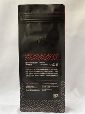 Hersluitbare dooszak Koffiezak Mylar Flat Bottom Stand Up voor gebrande koffiebonen