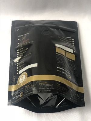 Zwarte ISO Eco-vriendelijke koffiezakjes Hersluitbare koffiezakjes met klep