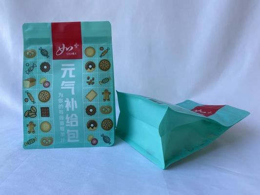 Bedrukte Mylar plastic zakken met platte bodem Aangepast logo voor snacks