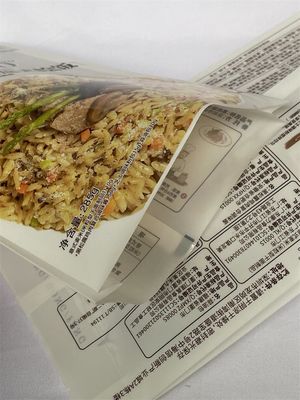 Op maat gemaakte rijstverpakkingszak Stand Up Food Grade met plastic handvat