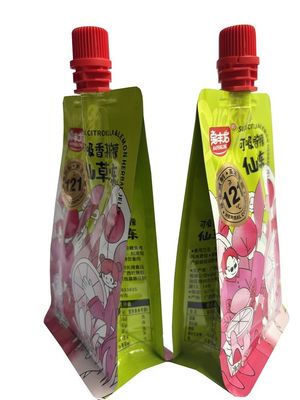 258g de gedrukte van de het Spuitenzak van de Retort Vlakke Bodem Sterilisatie Juice Packaging Pouch