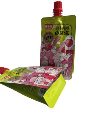 258g de gedrukte van de het Spuitenzak van de Retort Vlakke Bodem Sterilisatie Juice Packaging Pouch