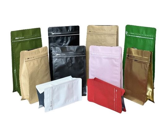 OEM koffiezakjes met een uitstekend beeldscherm met eenzijdige rits 100g-1kg