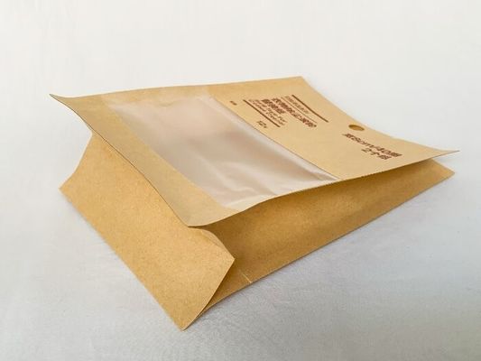 Op maat gemaakte zak met een platte bodem met gravure-afdruk Eco-vriendelijk kraftpapier