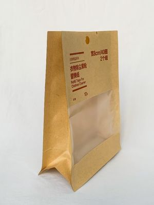 Op maat gemaakte zak met een platte bodem met gravure-afdruk Eco-vriendelijk kraftpapier