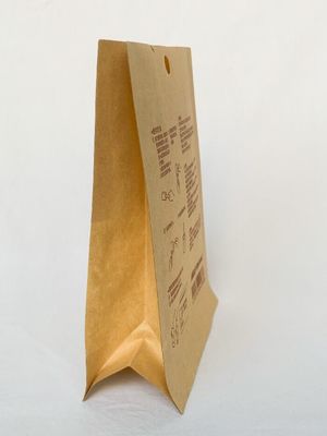 Op maat gemaakte zak met een platte bodem met gravure-afdruk Eco-vriendelijk kraftpapier
