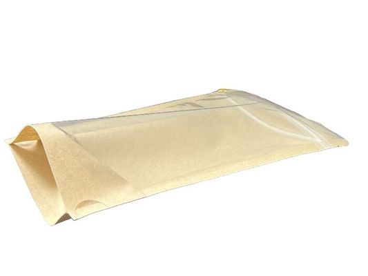 Aanpasbaar kraftpapier Koffieverpakkingszak met rits en raam