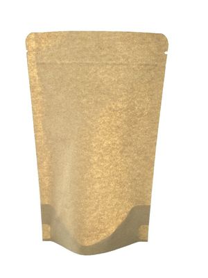 Aanpasbaar kraftpapier Koffieverpakkingszak met rits en raam