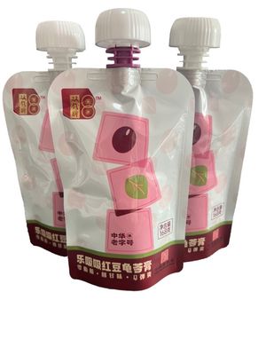 Op maat gedrukte lekbestendige stand-up spout pouch voor retort voedsel 121C-135C