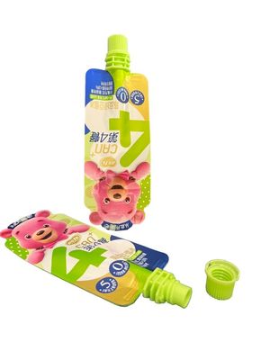 Custom herbruikbare spout voedsel zak met makkelijke peeling afdichting en baby cap
