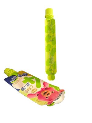 Custom herbruikbare spout voedsel zak met makkelijke peeling afdichting en baby cap